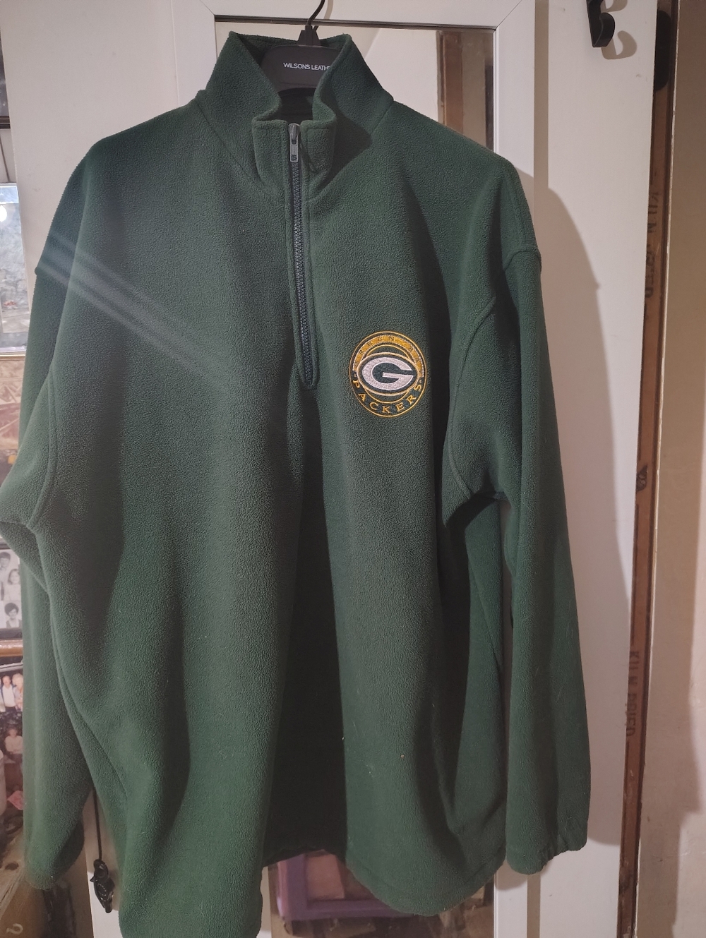 Green Bay Packers Football Team 1/4 Zip Fleece Jersey. Vintage Rare.